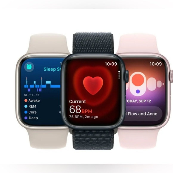 Apple Watch Series 9 With Blood Oxygen. GPS 45mmStarlight Aluminum Case - Picture 1 of 6